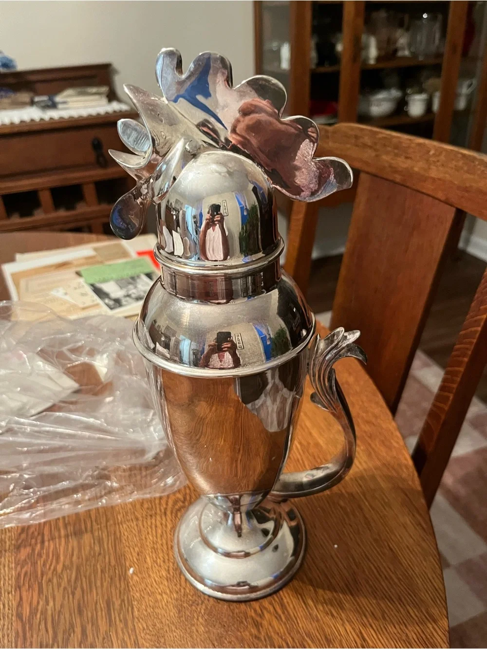 Restoration Hardware Silver Rooster Cocktail Shaker Box